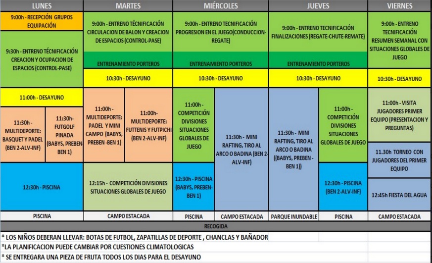Horarios campus 2018